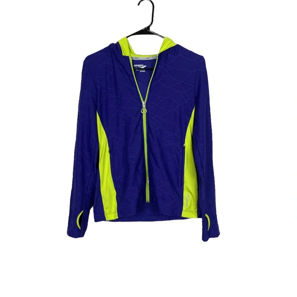 Saucony full zip hooded jacket size small athletic wear activewear